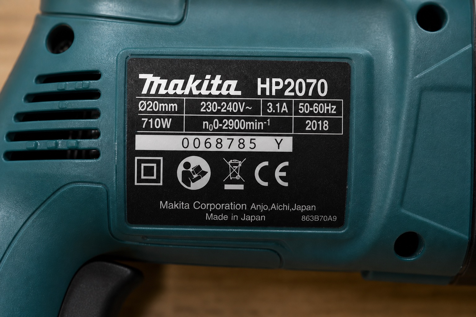 Výrobní štítek elektrického nářadí pro výběr uhlíků